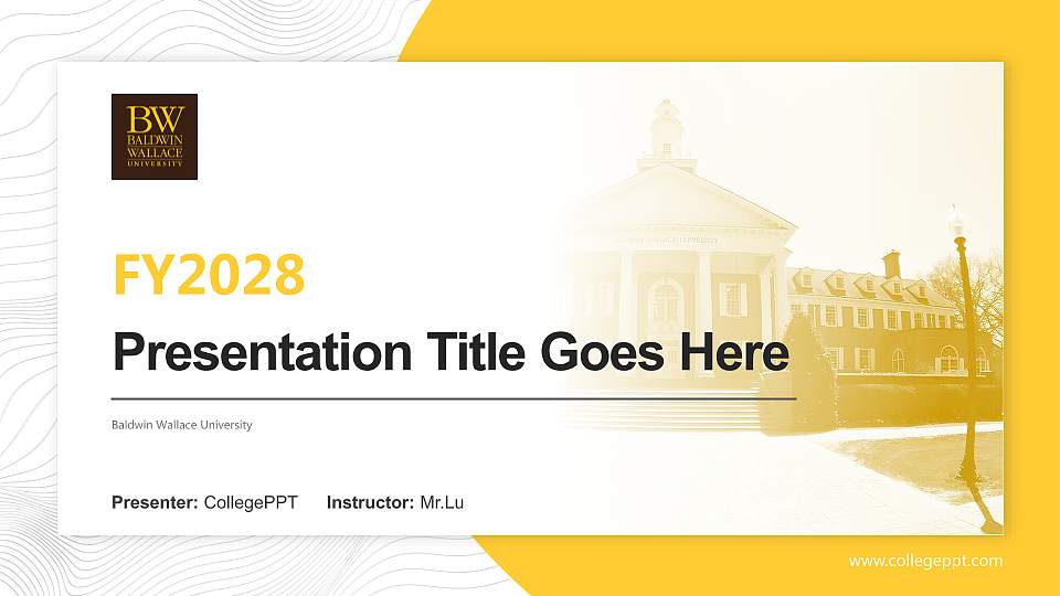 Baldwin Wallace University Academic Presentation/Research Findings Report PPT Template16:9 ratio PPT effect preview image