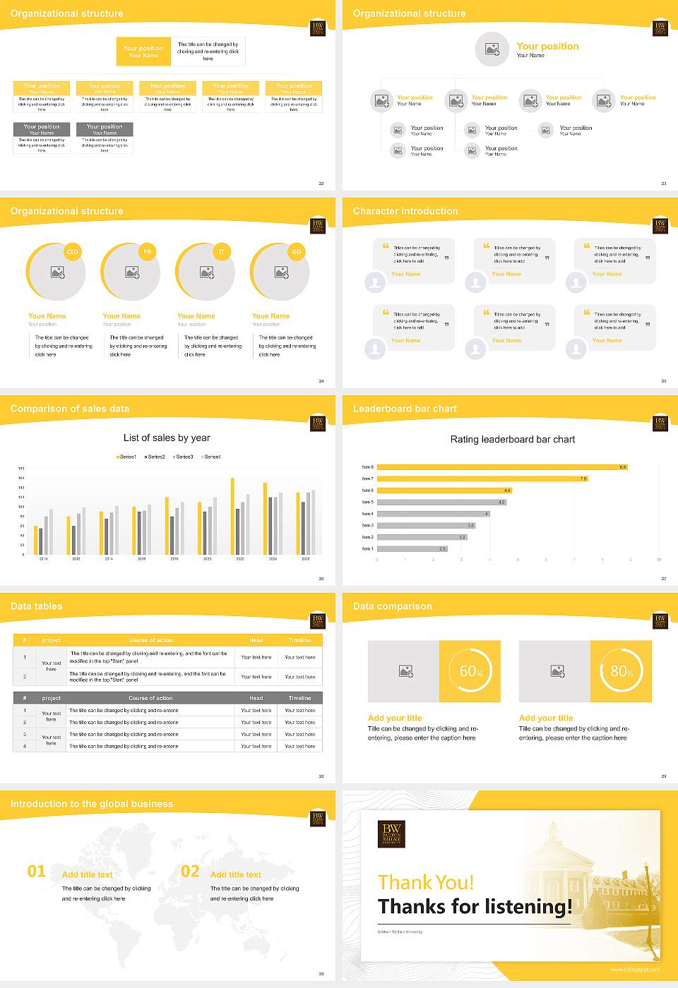 Baldwin Wallace University Academic Presentation/Research Findings Report PPT Template16:9 ratio PPT effect preview image4