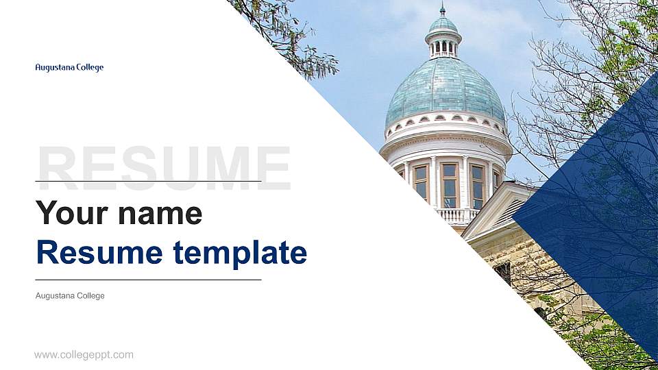 Augustana College Resume PPT Template16:9 ratio PPT effect preview image