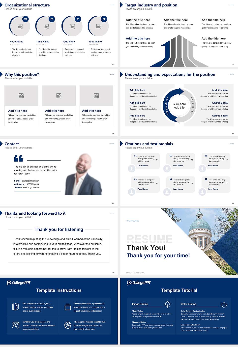 Augustana College Resume PPT Template16:9 ratio PPT effect preview image4