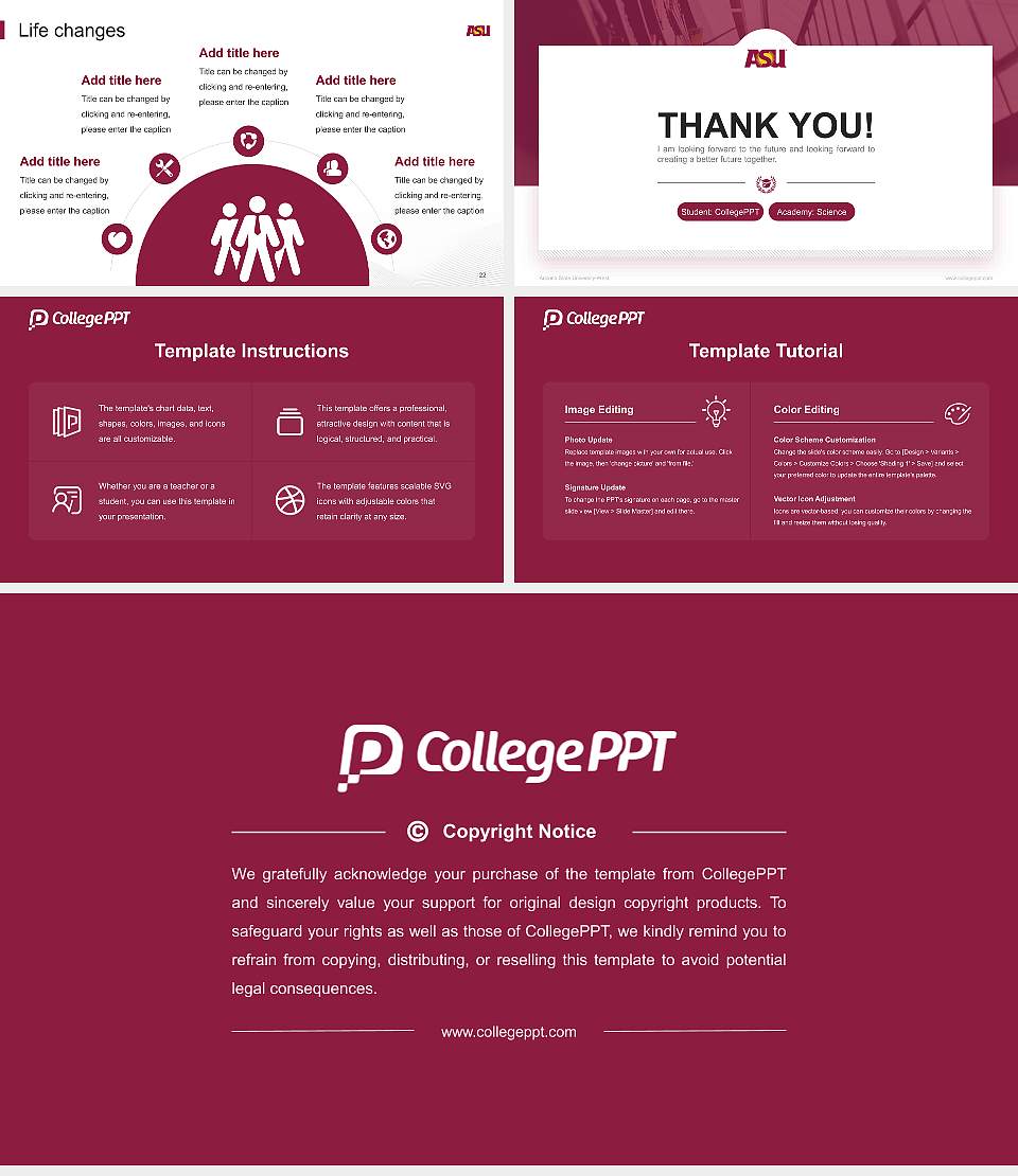 Arizona State University-West National Scholarship Defense PPT Template16:9 ratio PPT effect preview image4