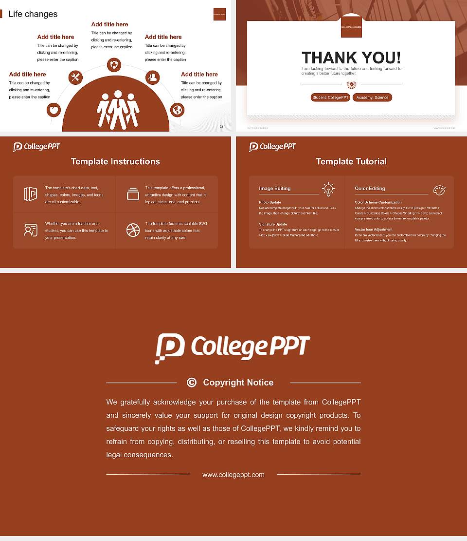 Bennington College National Scholarship Defense PPT Template16:9 ratio PPT effect preview image4