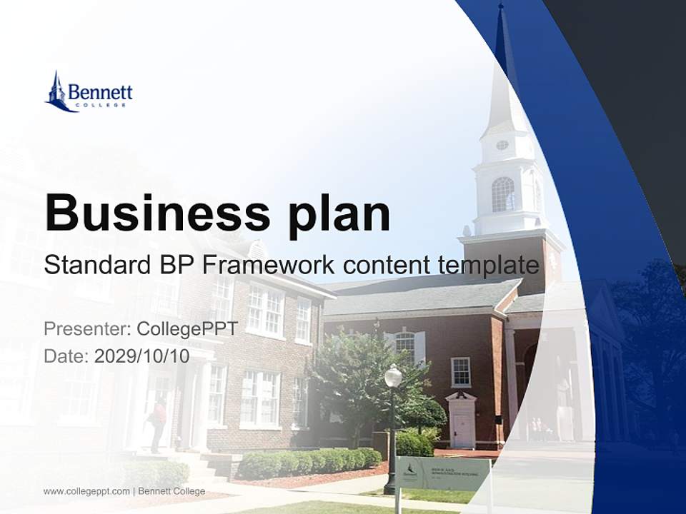 Bennett College Competition/Entrepreneurship Contest PPT Template4:3 ratio PPT effect preview image9