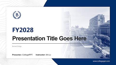 Barnard College Academic Presentation/Research Findings Report PPT Template