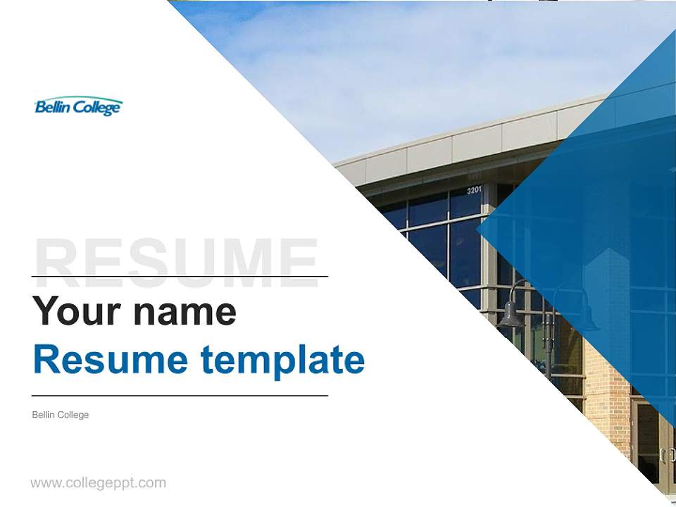 Bellin College Resume PPT Template4:3 ratio PPT effect preview image5