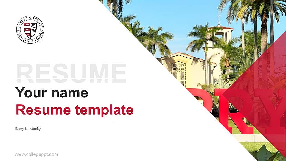 Barry University Resume PPT Template16:9 ratio PPT effect preview image