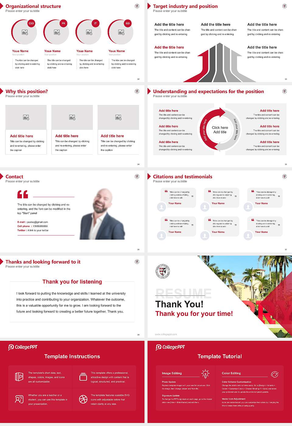 Barry University Resume PPT Template16:9 ratio PPT effect preview image4