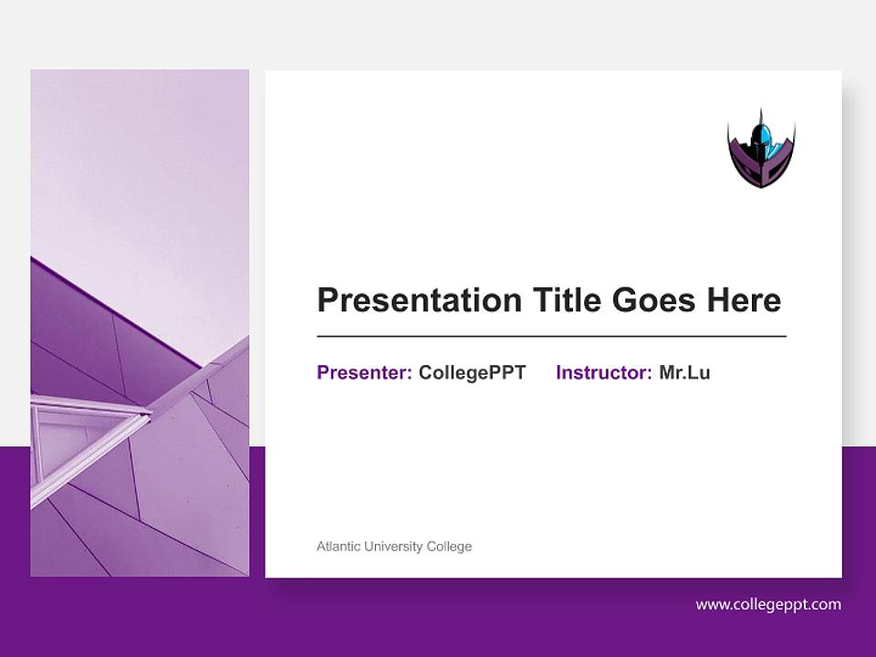 Atlantic University College General Purpose PPT Template4:3 ratio PPT effect preview image6