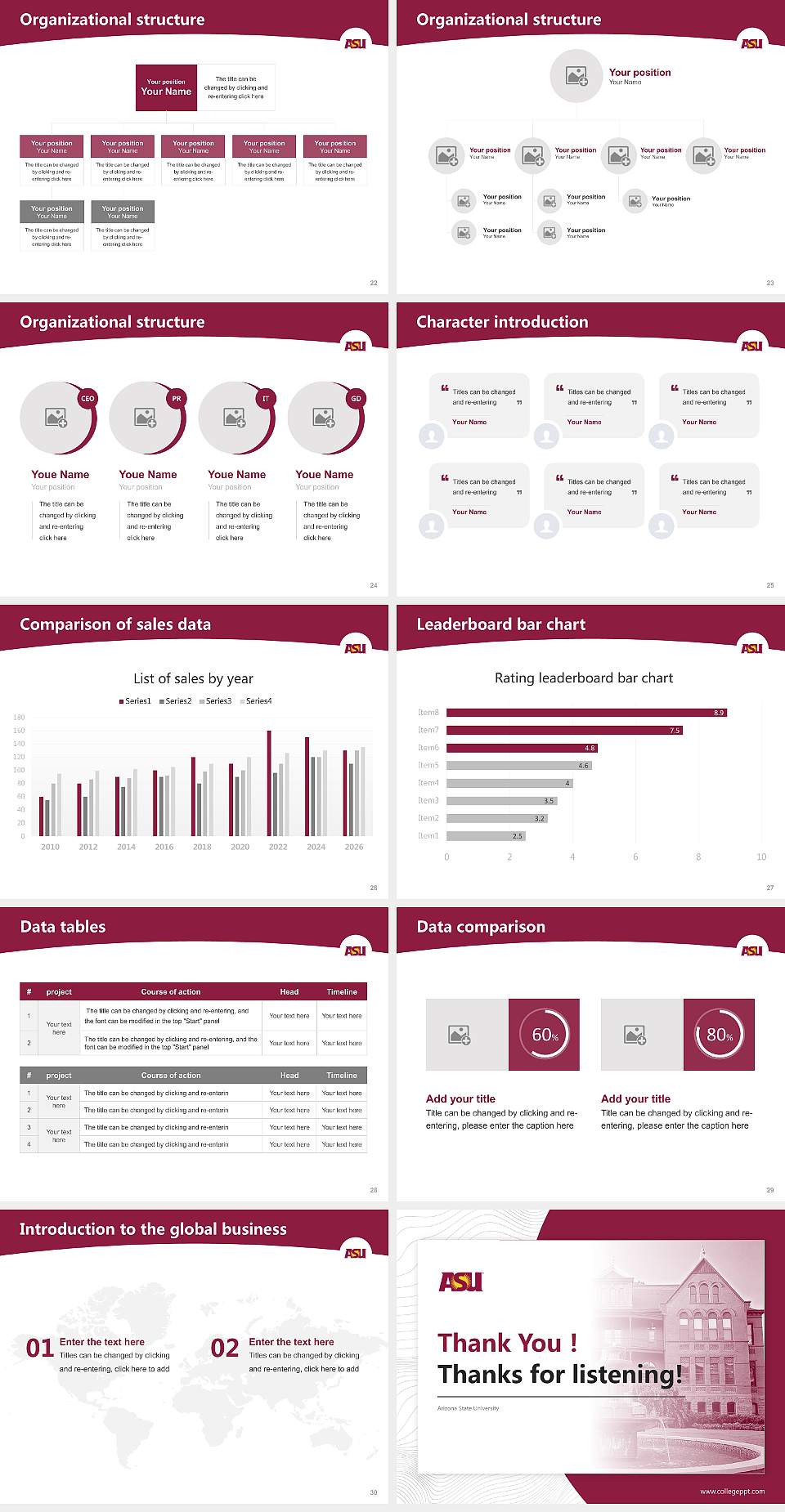 Arizona State University Academic Presentation/Research Findings Report PPT Template4:3 ratio PPT effect preview image4