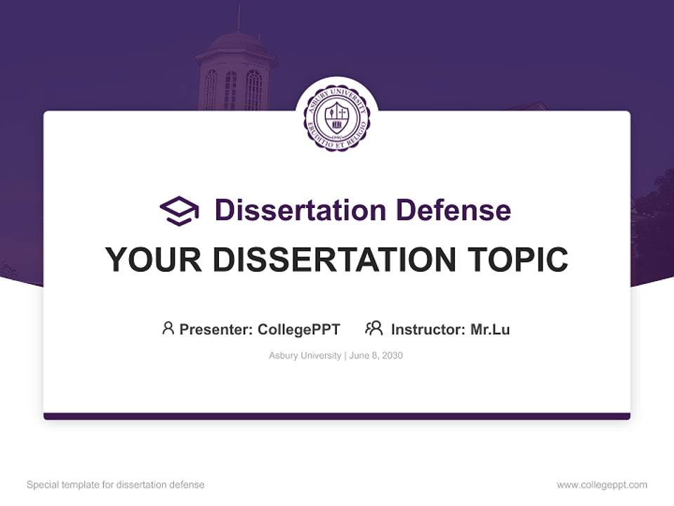 Asbury University Graduation Thesis Defense PPT Template4:3 ratio PPT effect preview image7