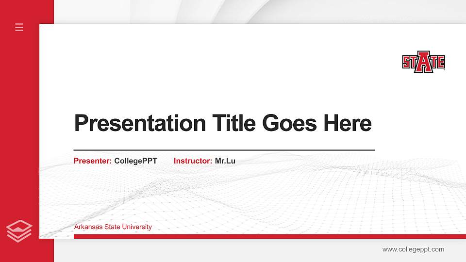 Arkansas State University Thesis Proposal/Graduation Defense PPT Template16:9 ratio PPT effect preview image
