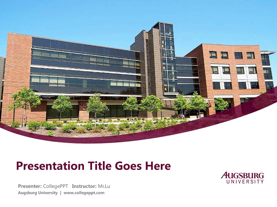 Augsburg University Course/Courseware Creation PPT Template4:3 ratio PPT effect preview image5