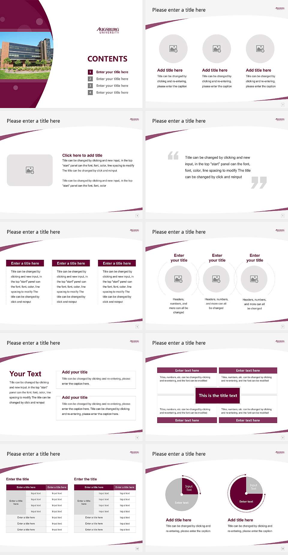 Augsburg University Course/Courseware Creation PPT Template4:3 ratio PPT effect preview image2