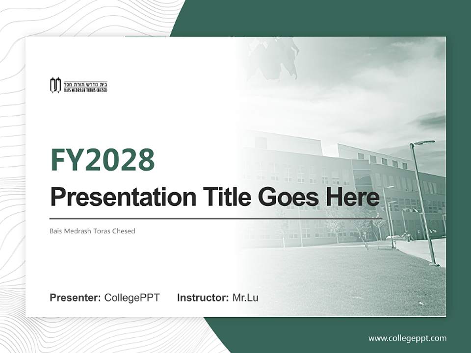 Bais Medrash Toras Chesed Academic Presentation/Research Findings Report PPT Template4:3 ratio PPT effect preview image5