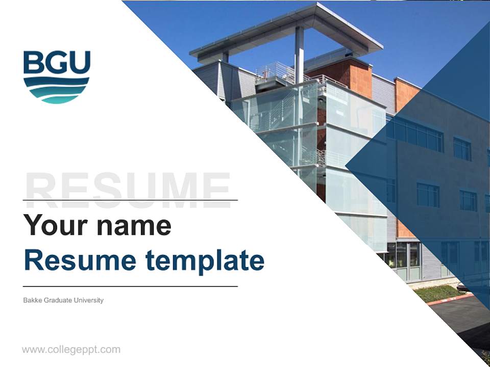 Bakke Graduate University Resume PPT Template4:3 ratio PPT effect preview image5