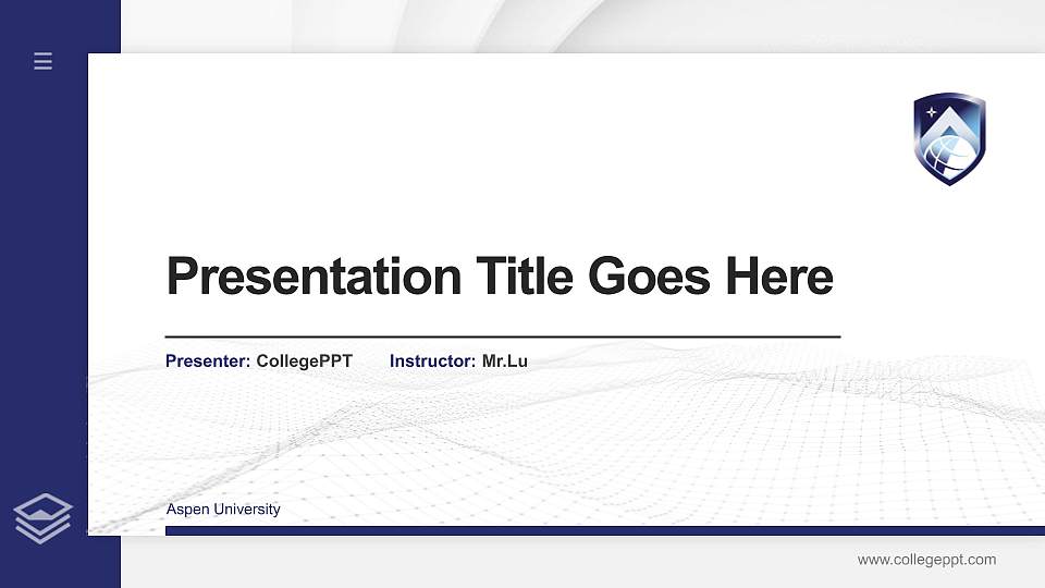 Aspen University Thesis Proposal/Graduation Defense PPT Template16:9 ratio PPT effect preview image