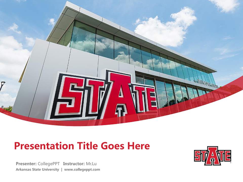 Arkansas State University Course/Courseware Creation PPT Template4:3 ratio PPT effect preview image5