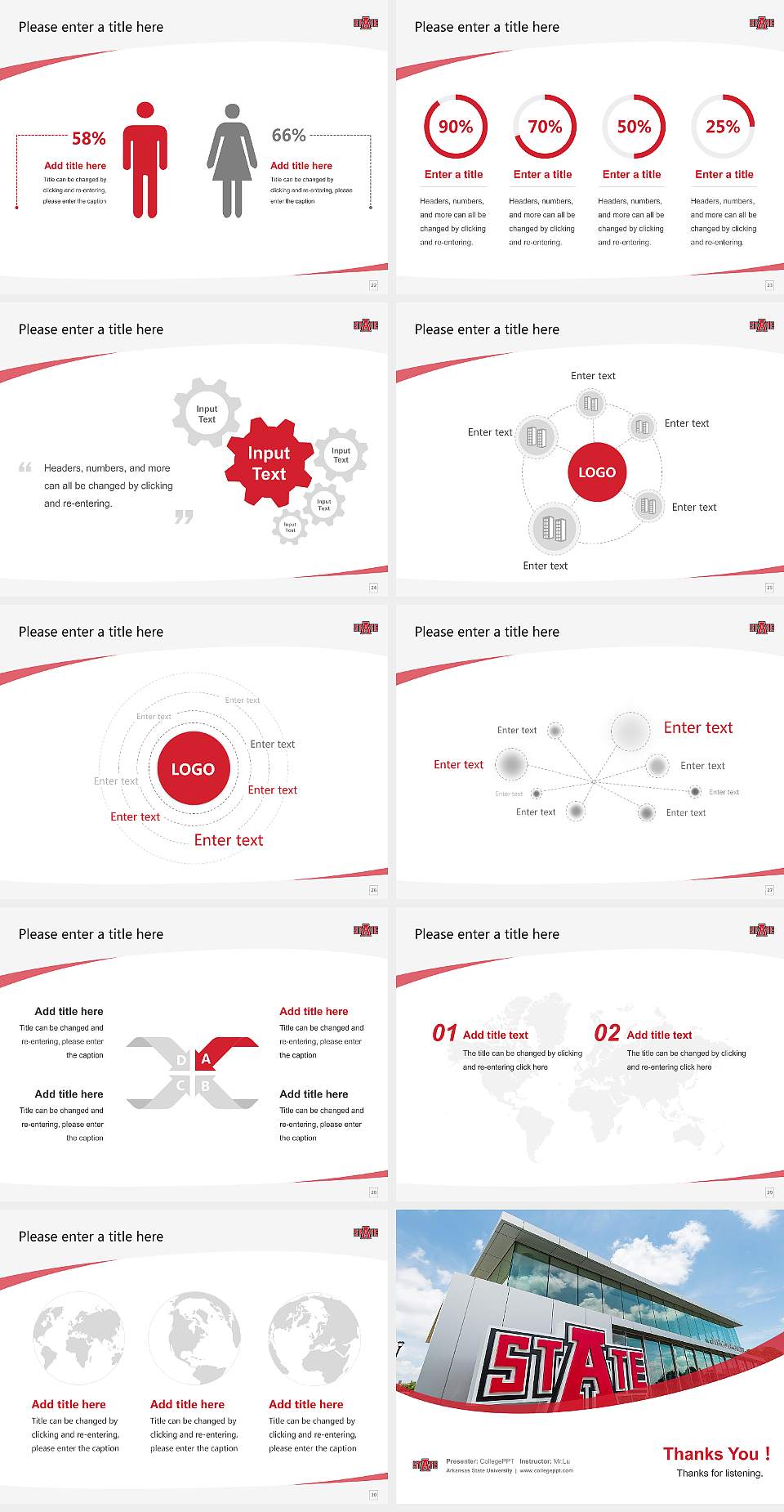 Arkansas State University Course/Courseware Creation PPT Template4:3 ratio PPT effect preview image4