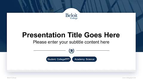 Beloit College National Scholarship Defense PPT Template