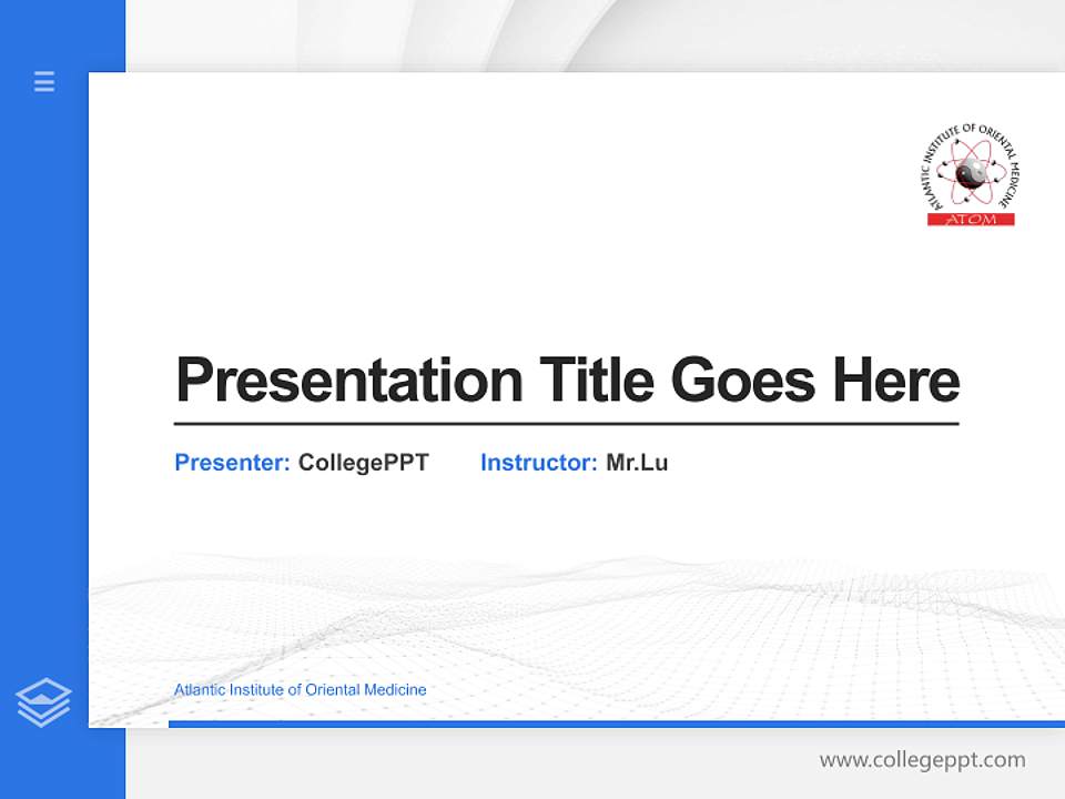 Atlantic Institute of Oriental Medicine Thesis Proposal/Graduation Defense PPT Template4:3 ratio PPT effect preview image5