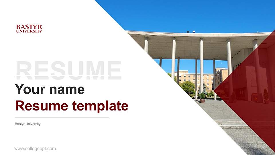 Bastyr University Resume PPT Template16:9 ratio PPT effect preview image