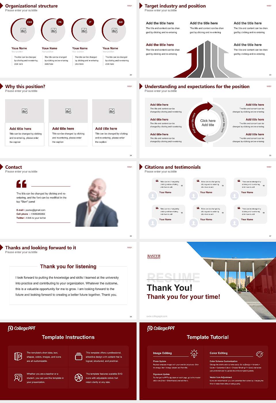 Bastyr University Resume PPT Template16:9 ratio PPT effect preview image4