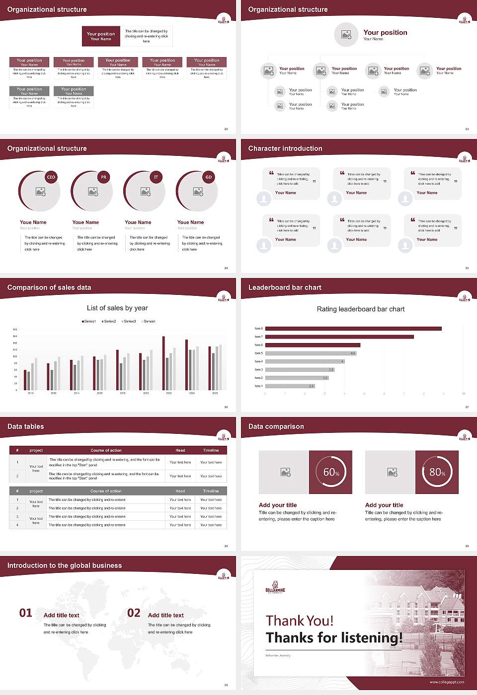 Bellarmine University Academic Presentation/Research Findings Report PPT Template16:9 ratio PPT effect preview image4