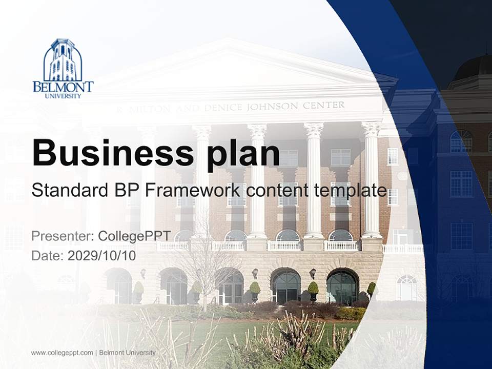 Belmont University Competition/Entrepreneurship Contest PPT Template4:3 ratio PPT effect preview image9