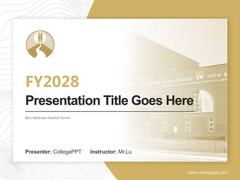 Beis Medrash Heichal Dovid Academic Presentation/Research Findings Report PPT Template4:3 ratio PPT effect preview image5