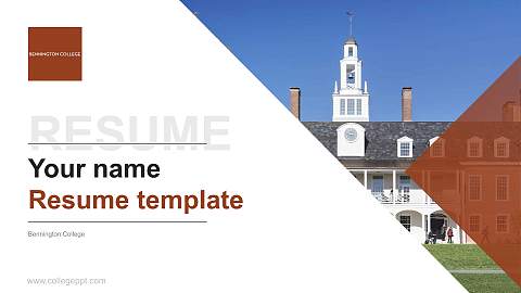Bennington College Resume PPT Template