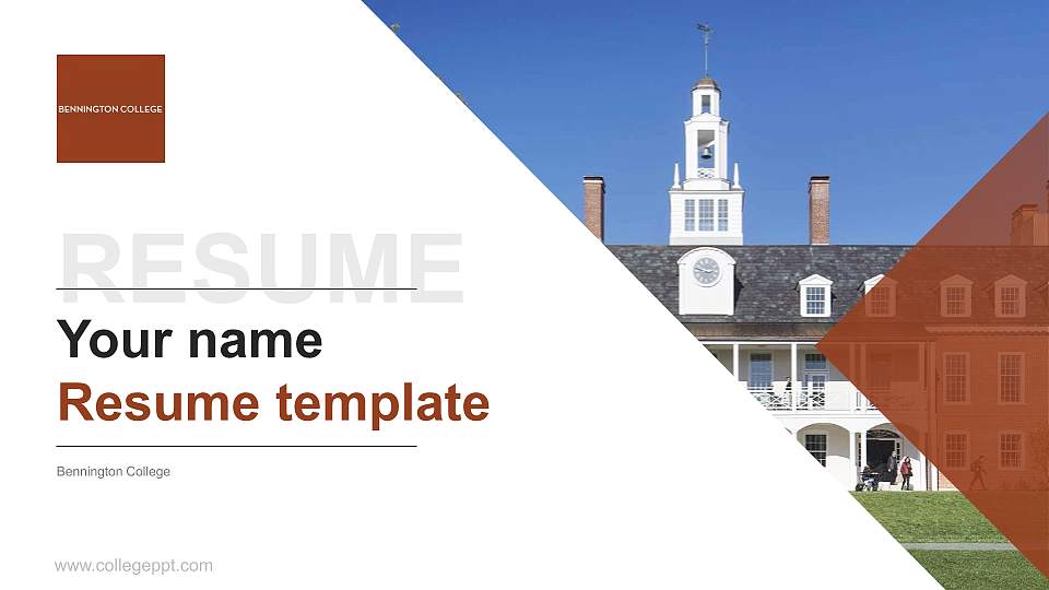 Bennington College Resume PPT Template16:9 ratio PPT effect preview image