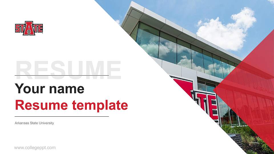 Arkansas State University Resume PPT Template16:9 ratio PPT effect preview image