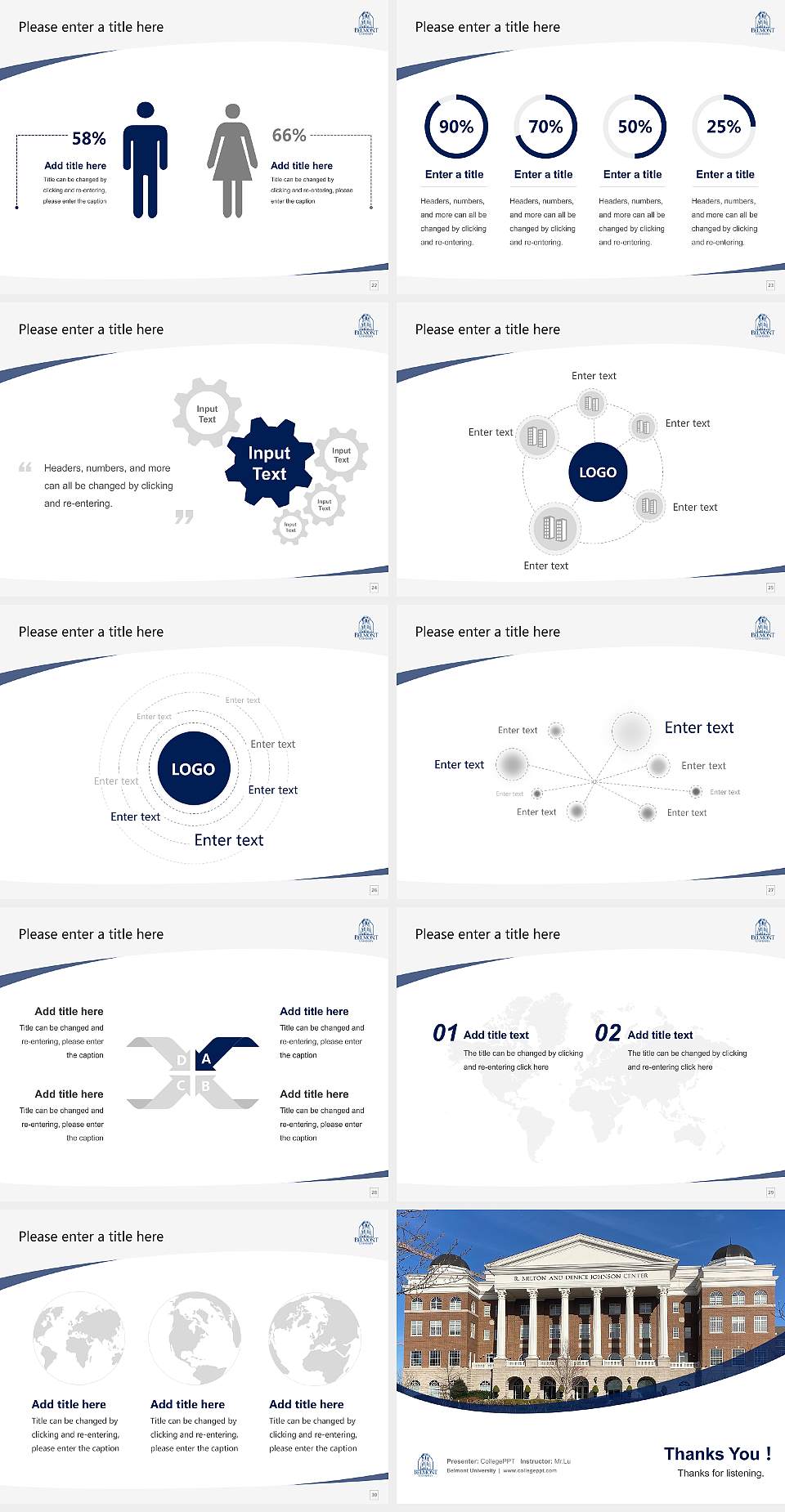 Belmont University Course/Courseware Creation PPT Template4:3 ratio PPT effect preview image4