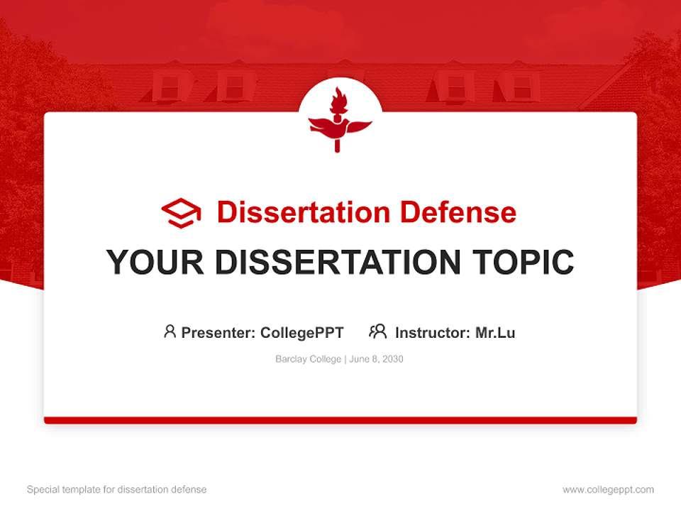 Barclay College Graduation Thesis Defense PPT Template4:3 ratio PPT effect preview image7