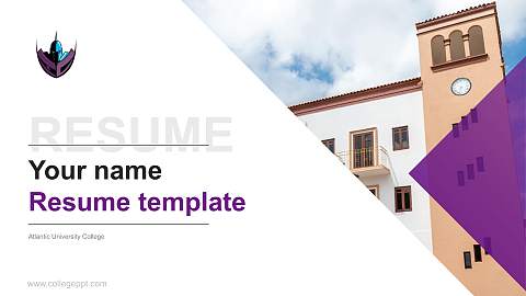 Atlantic University College Resume PPT Template