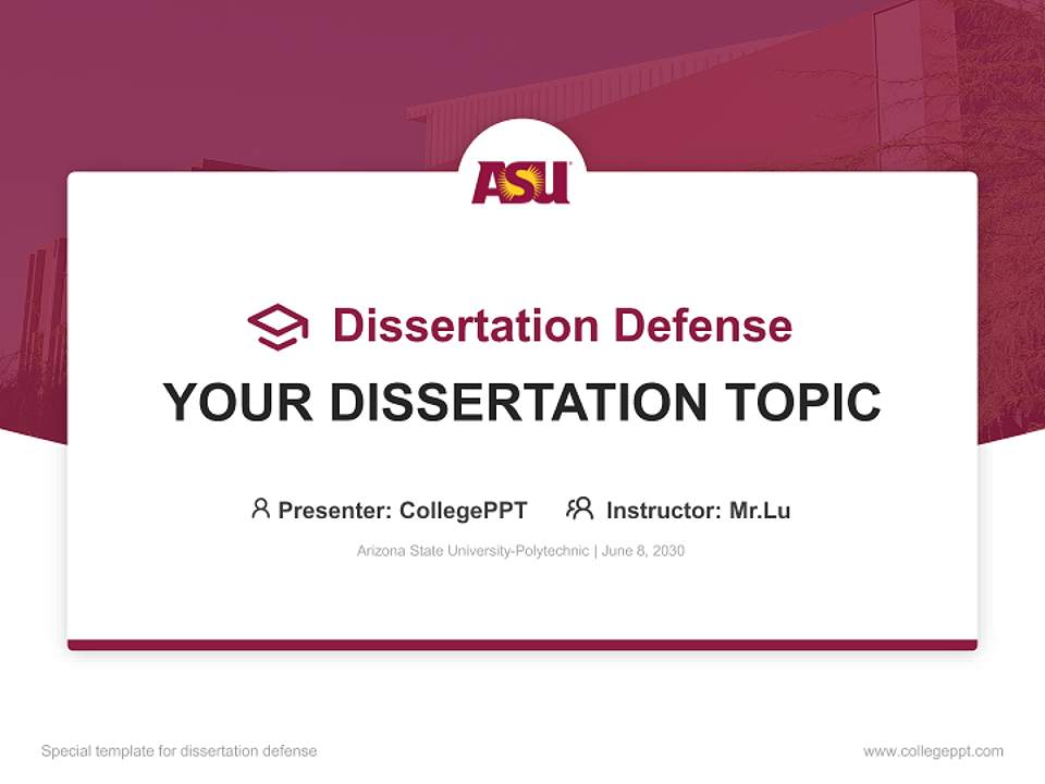 Arizona State University-Polytechnic Graduation Thesis Defense PPT Template4:3 ratio PPT effect preview image7