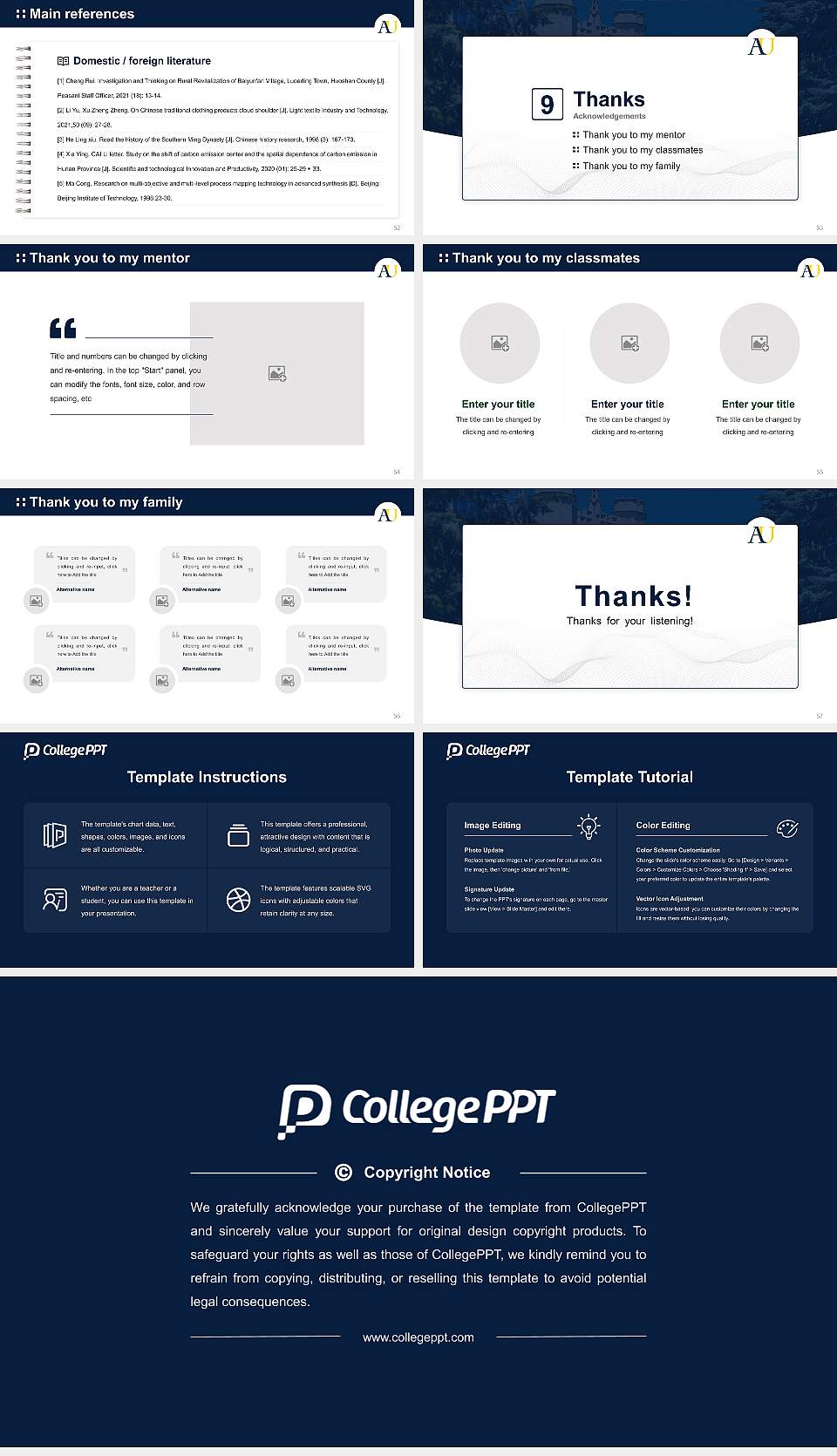 Augustana University Graduation Thesis Defense PPT Template16:9 ratio PPT effect preview image7