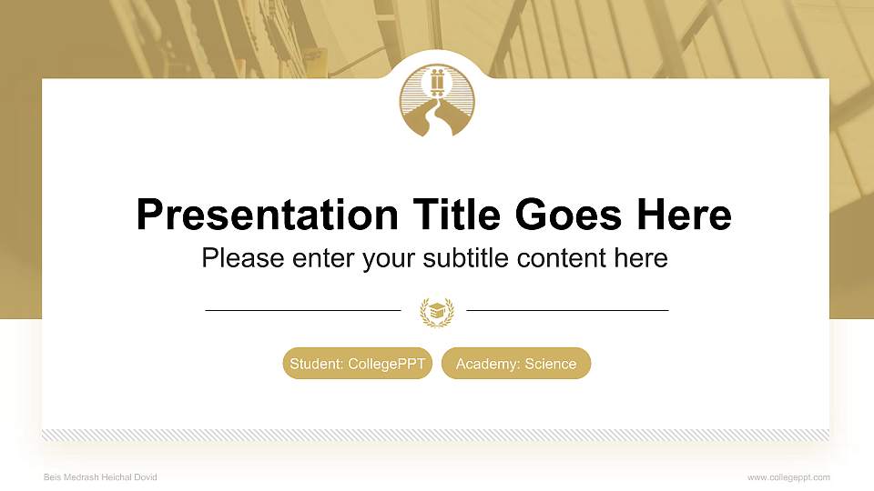 Beis Medrash Heichal Dovid National Scholarship Defense PPT Template16:9 ratio PPT effect preview image