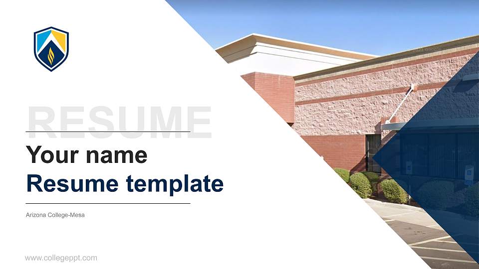 Arizona College-Mesa Resume PPT Template16:9 ratio PPT effect preview image