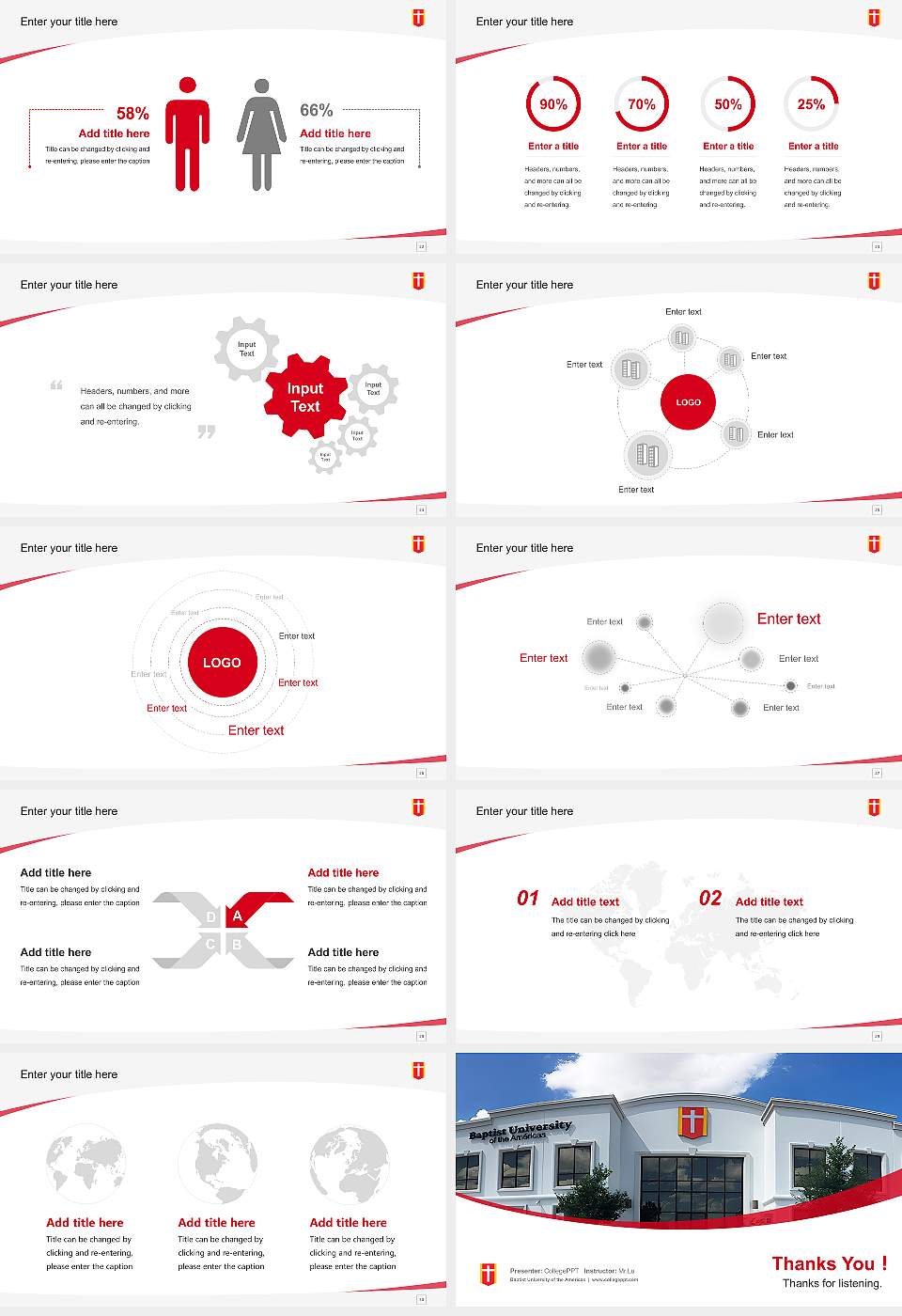 Baptist University of the Americas Course/Courseware Creation PPT Template16:9 ratio PPT effect preview image4