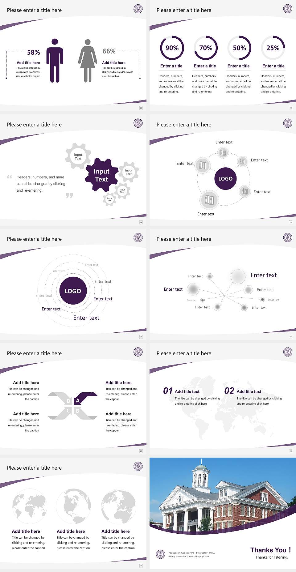 Asbury University Course/Courseware Creation PPT Template4:3 ratio PPT effect preview image4