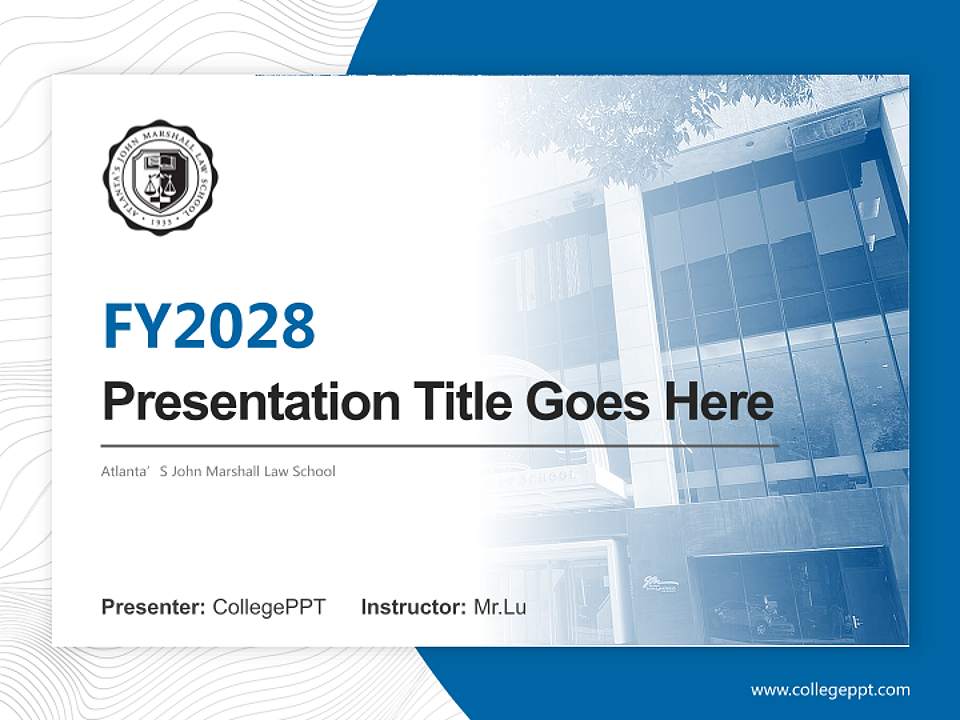 Atlanta’S John Marshall Law School Academic Presentation/Research Findings Report PPT Template4:3 ratio PPT effect preview image5