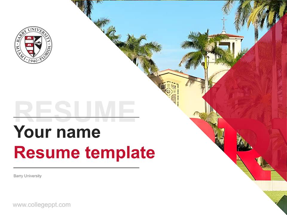 Barry University Resume PPT Template4:3 ratio PPT effect preview image5