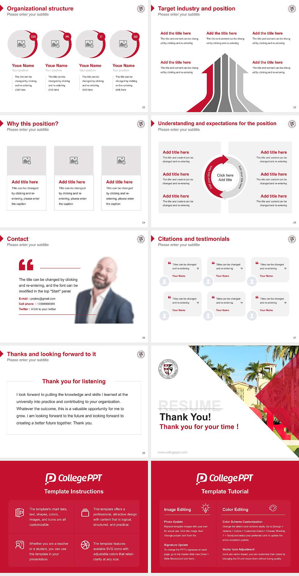 Barry University Resume PPT Template4:3 ratio PPT effect preview image4