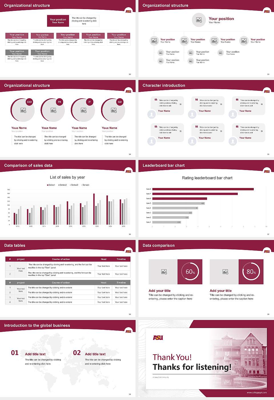 Arizona State University Academic Presentation/Research Findings Report PPT Template16:9 ratio PPT effect preview image4