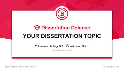 Baker College Graduation Thesis Defense PPT Template