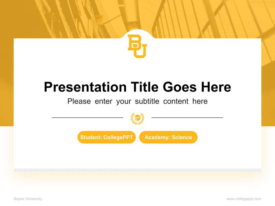 Baylor University National Scholarship Defense PPT Template4:3 ratio PPT effect preview image4