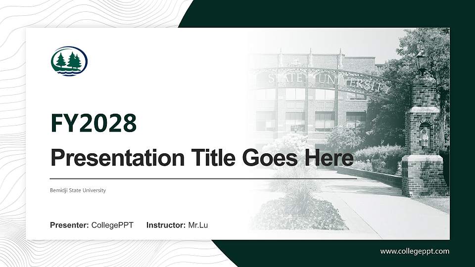 Bemidji State University Academic Presentation/Research Findings Report PPT Template16:9 ratio PPT effect preview image