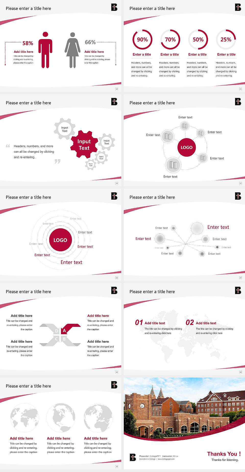 Benedictine College Course/Courseware Creation PPT Template4:3 ratio PPT effect preview image4