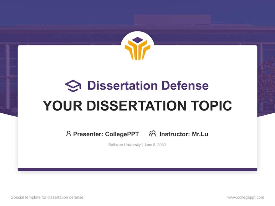 Bellevue University Graduation Thesis Defense PPT Template4:3 ratio PPT effect preview image7